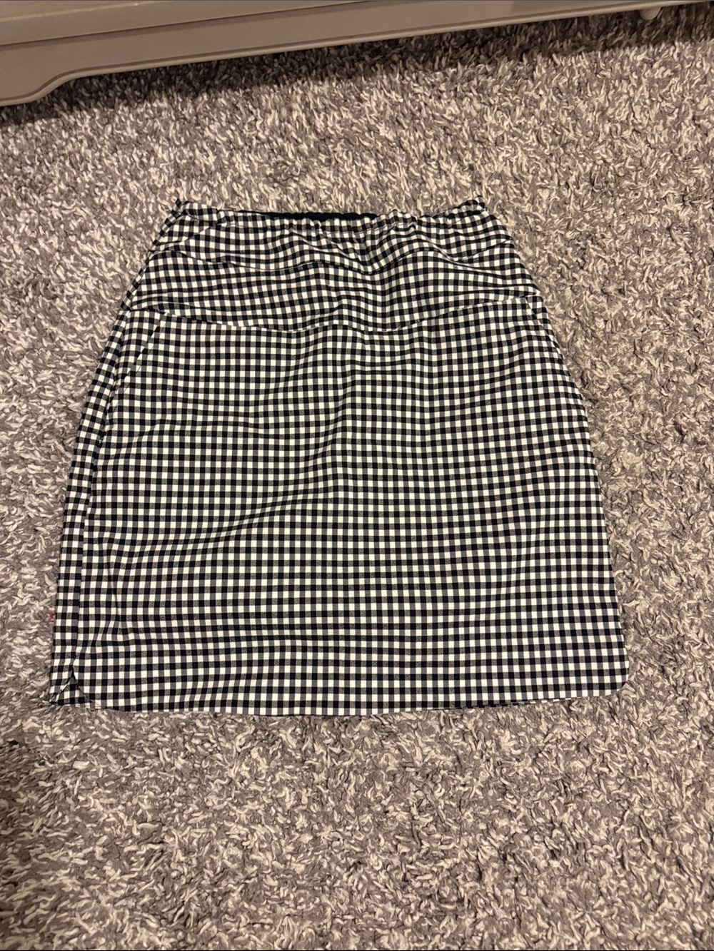 Women's Black and White Gingham Pencil Skort